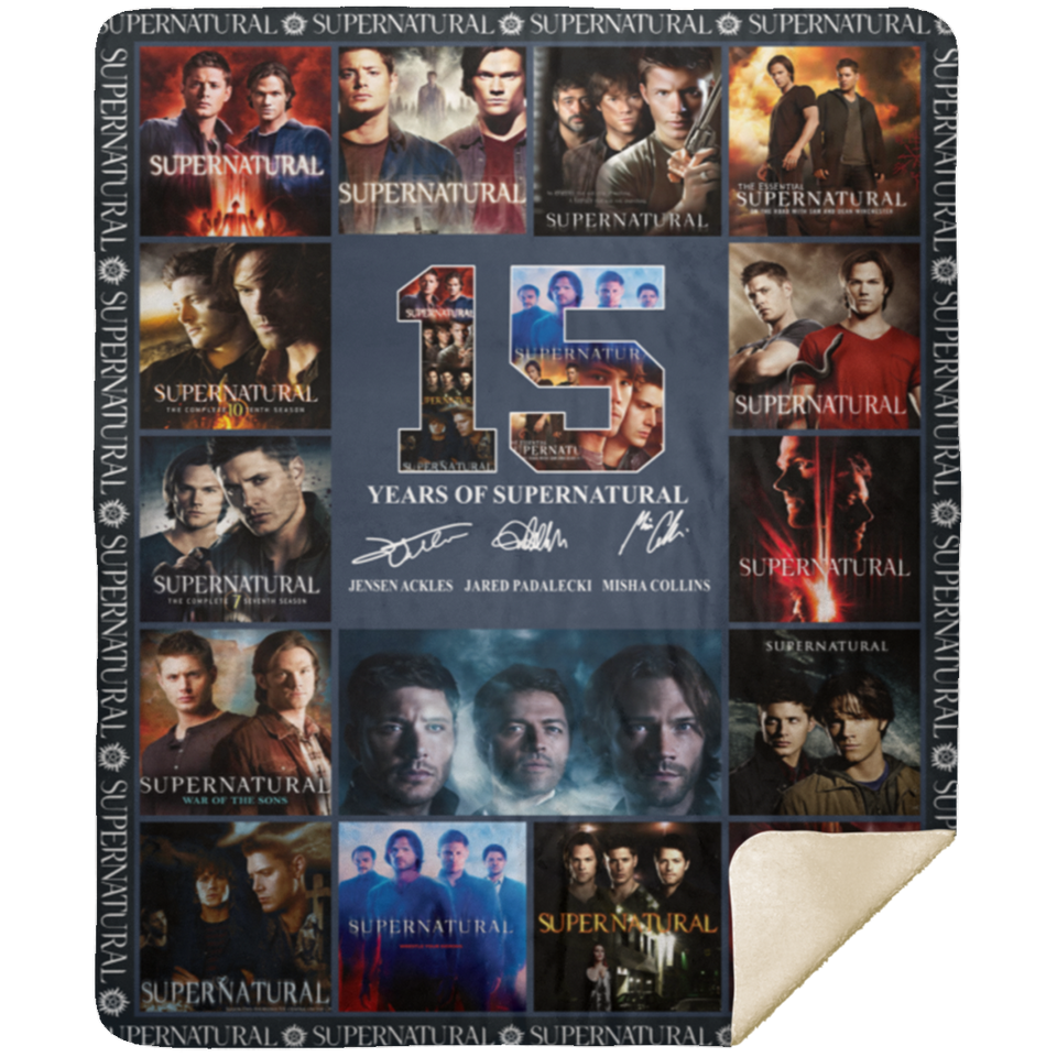 Supernatural 15 Years Blanket, Supernatural Fleece, Sherpa Blanket MSHM Premium Sherpa Blanket 50x60