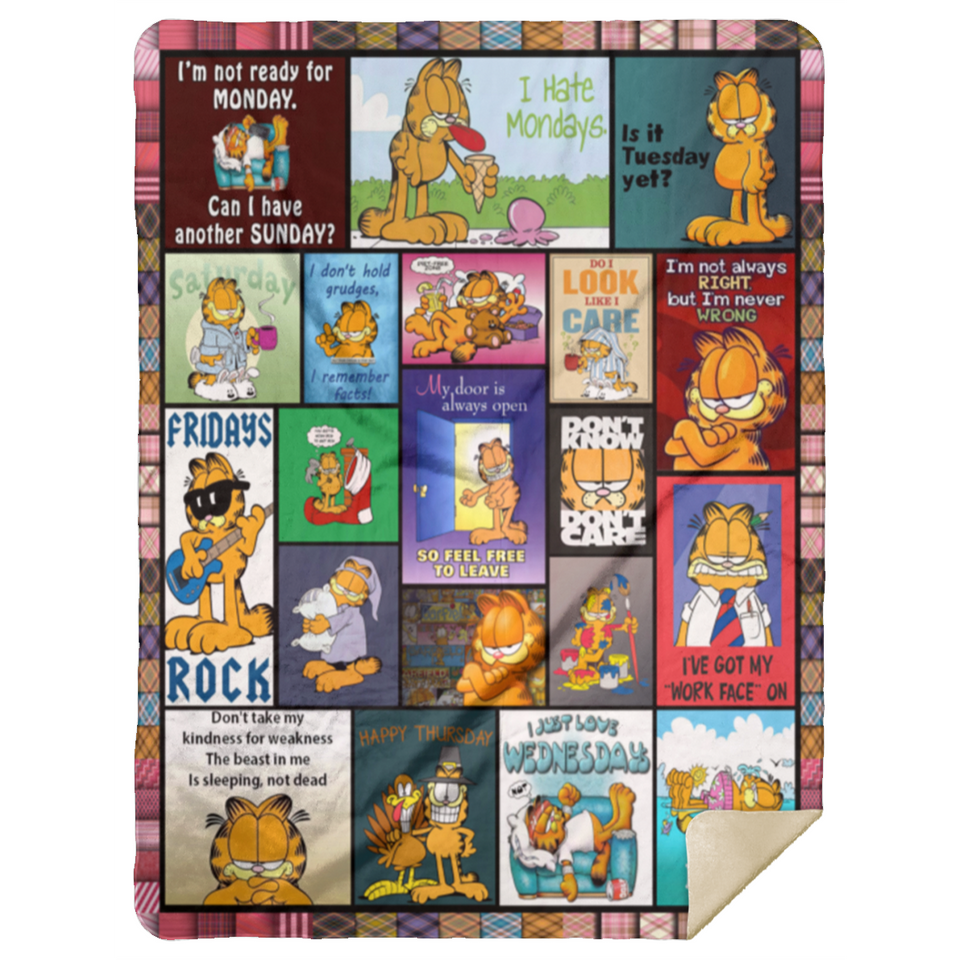 Garfield Blanket, Garfield Funny Cat Fleece, Sherpa Blanket MSHL Premium Sherpa Blanket 60x80