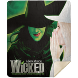 Wicked Musical Blanket, Wicked Christmas Fleece, Sherpa Blanket Broadway MSHM Premium Sherpa Blanket 50x60