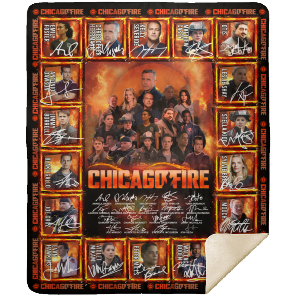 Chicago Fire American Blanket, Chicago Fire TV series Fleece Sherpa Blanket MSHM Premium Sherpa Blanket 50x60