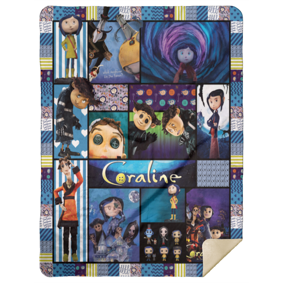 Coraline Blanket, Coraline Cartoon Movie Fleece, Sherpa Blanket Soft and Cozy MSHL Premium Sherpa Blanket 60x80