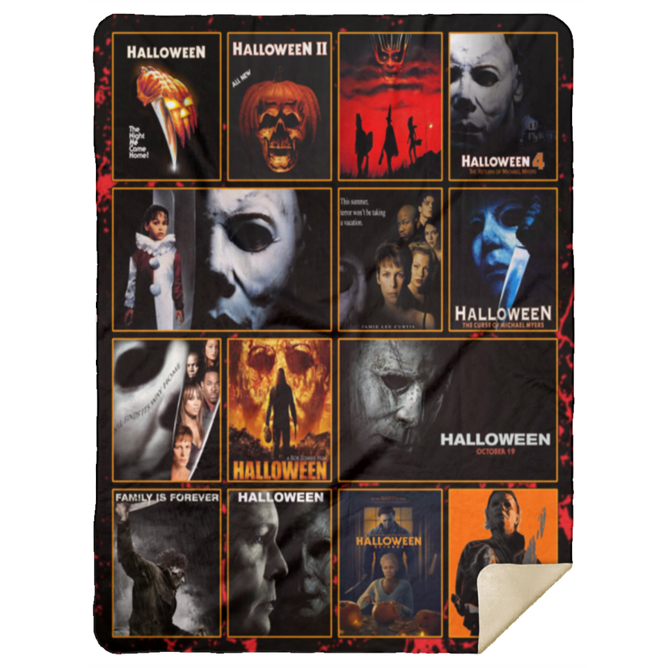 Michael Myers Blankets, Halloween Movies Fleece Sherpa, Horror Killers Gifts MSHL Premium Sherpa Blanket 60x80