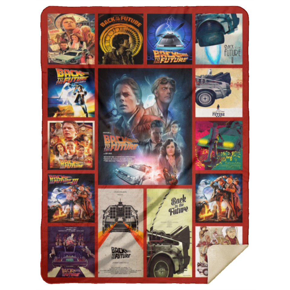 Back To The Future Blanket, Back To The Future Movie Fleece, Sherpa Blanket MSHL Premium Sherpa Blanket 60x80