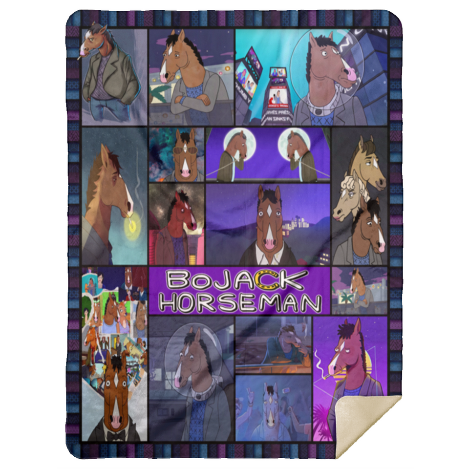 BoJack Horseman Blanket, BoJack Horseman TV Series Fleece, Sherpa Blanket MSHL Premium Sherpa Blanket 60x80