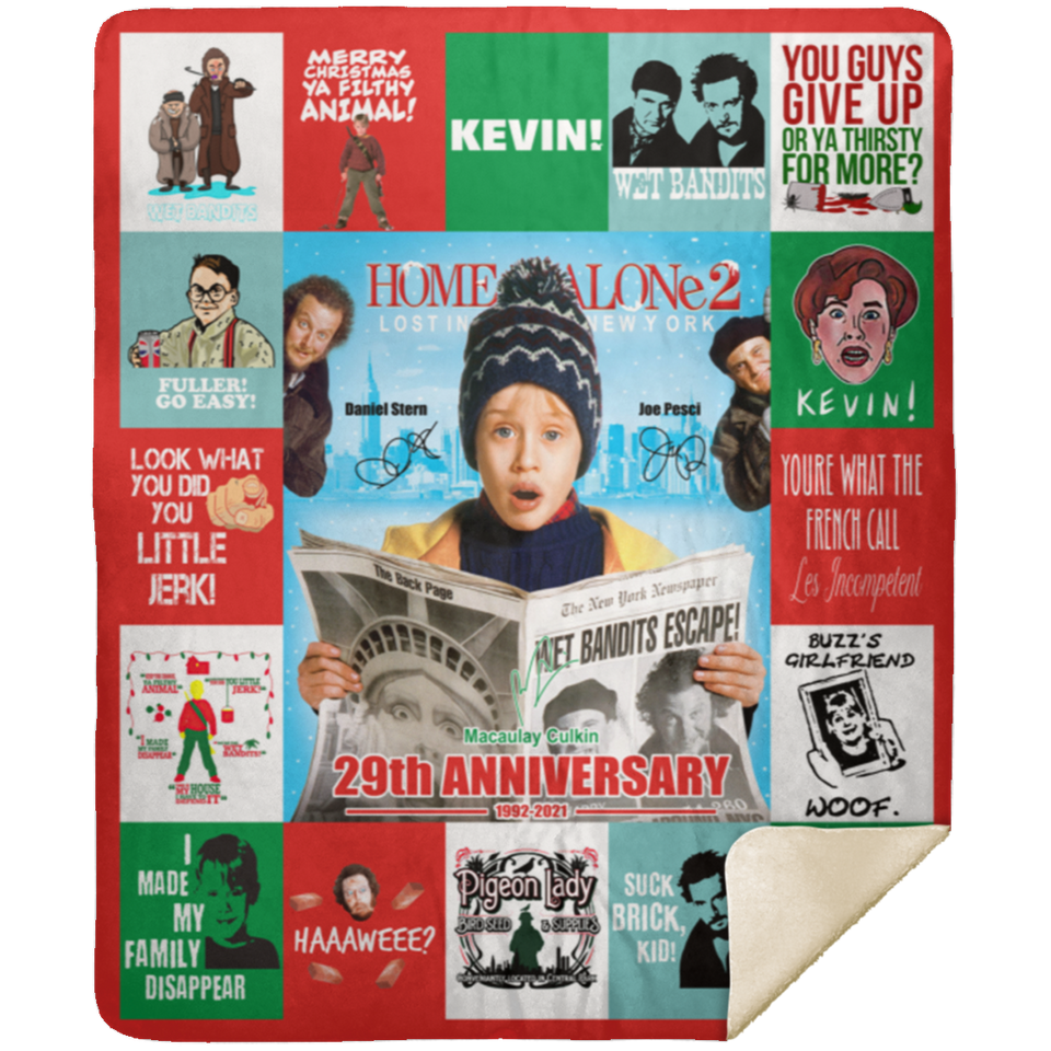 Home Alone Blanket, Home Alone 2 Fleece, Sherpa Blanket Soft and Cozy Luxury - MSHM Premium Sherpa Blanket 50x60