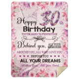 30th Birthday Gifts for Women Wife Sister Blanket, 30 Year Old Throw Blanket MSHL Premium Mink Sherpa Blanket 60x80