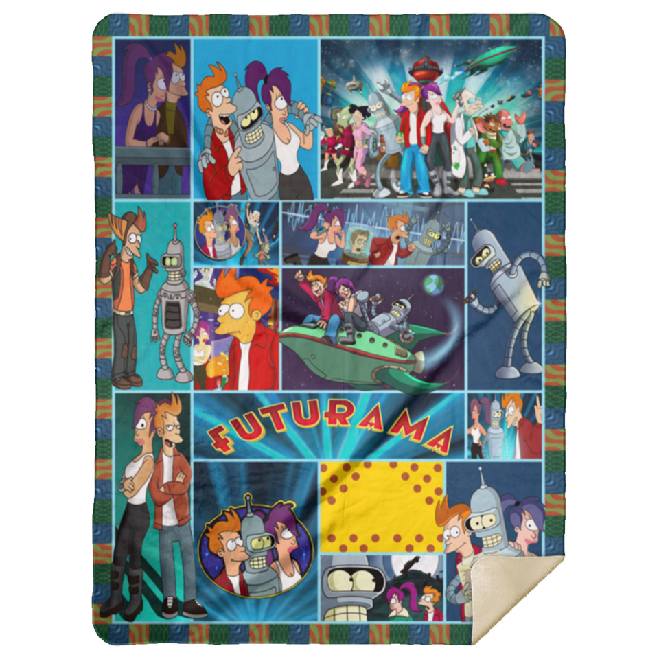 Futurama Blanket, Futurama Cartoon TV Series Fleece, Sherpa Blanket MSHL Premium Mink Sherpa Blanket 60x80