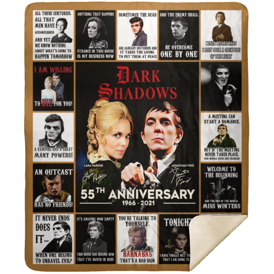 Dark Shadows Blanket, 55th Anniversary Fleece, Sherpa Blanket MSHM Premium Mink Sherpa Blanket 50x60