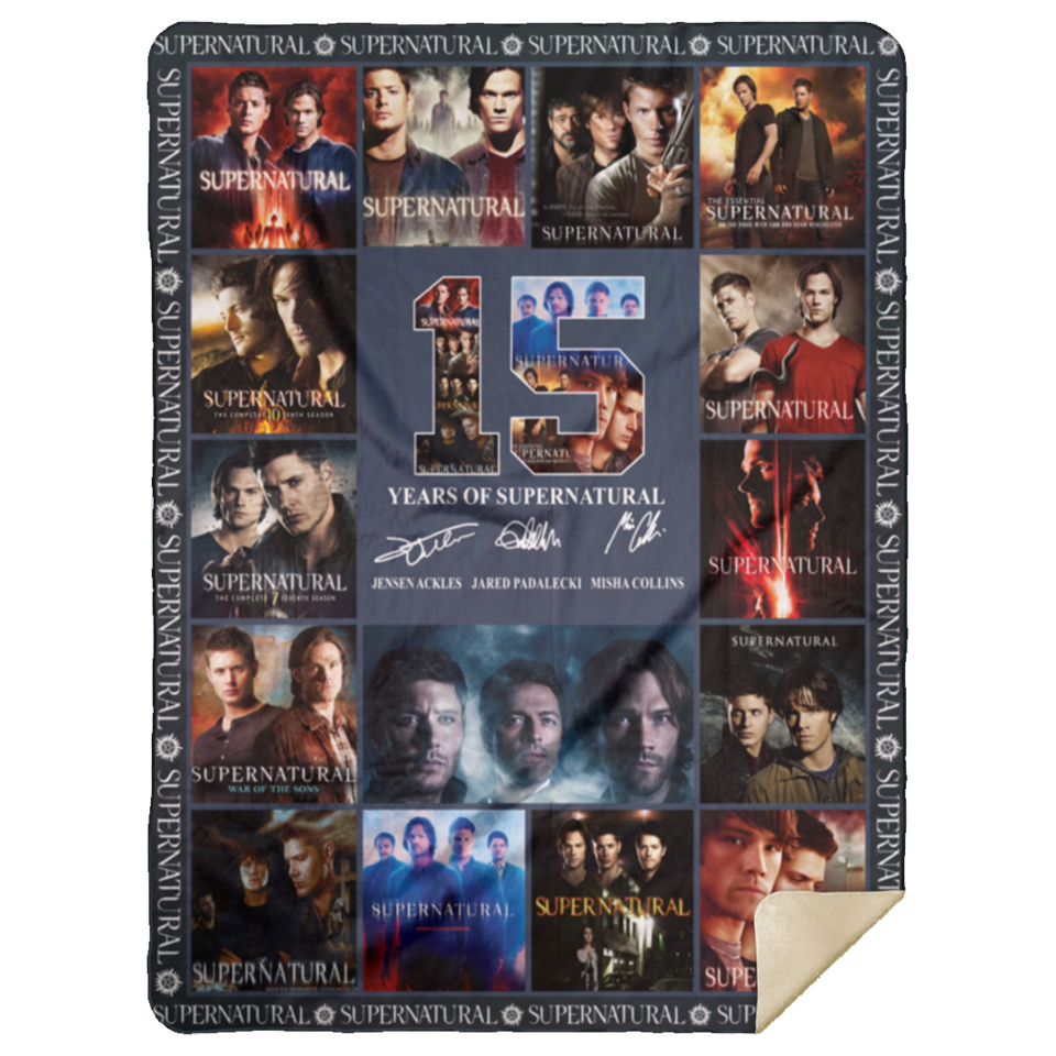 Supernatural 15 Years Blanket, Supernatural Fleece, Sherpa Blanket MSHL Premium Mink Sherpa Blanket 60x80