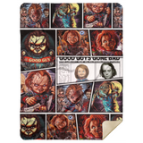 Scary Chucky Blankets, Good Guys Gone Bad Quilt, Fleece Sherpa, Halloween Gifts MSHL Premium Sherpa Blanket 60x80