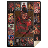 Freddy Krueger Blankets, Nightmare Halloween Quilt, Fleece Sherpa, Horror Gifts MSHL Premium Sherpa Blanket 60x80