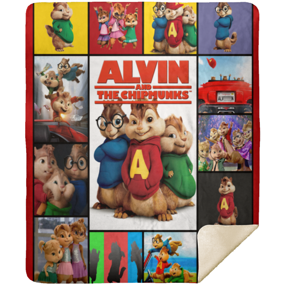 Alvin And The Chipmunks Blanket, Alvin And The Chipmunks Fleece, Sherpa Blanket MSHM Premium Sherpa Blanket 50x60