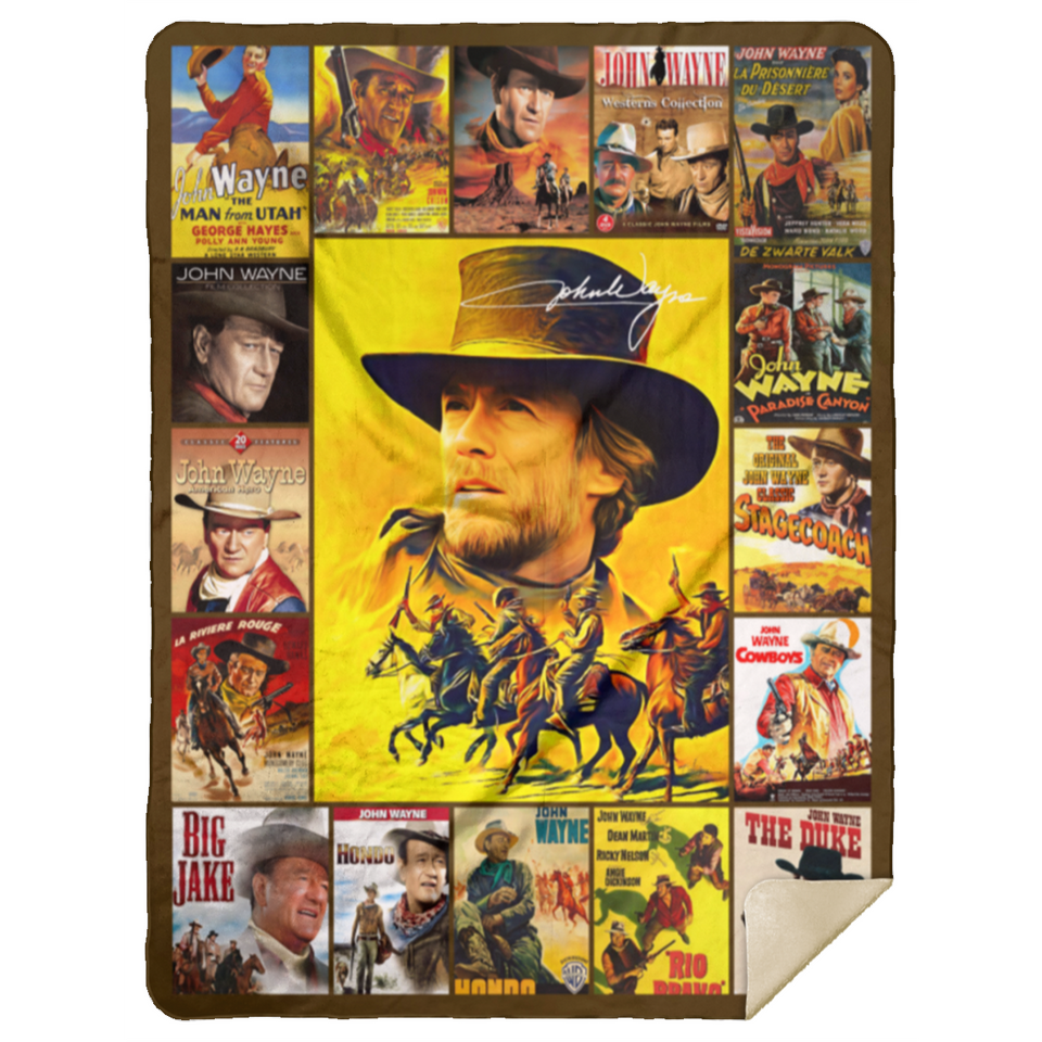 John Wayne Blanket, John Wayne all series Fleece, Sherpa Blanket MSHL Premium Sherpa Blanket 60x80