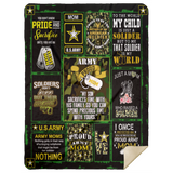 Proud Army Mom Blanket, Soldiers US Army Fleece, Sherpa Blanket Gift Idea MSHL Premium Sherpa Blanket 60x80