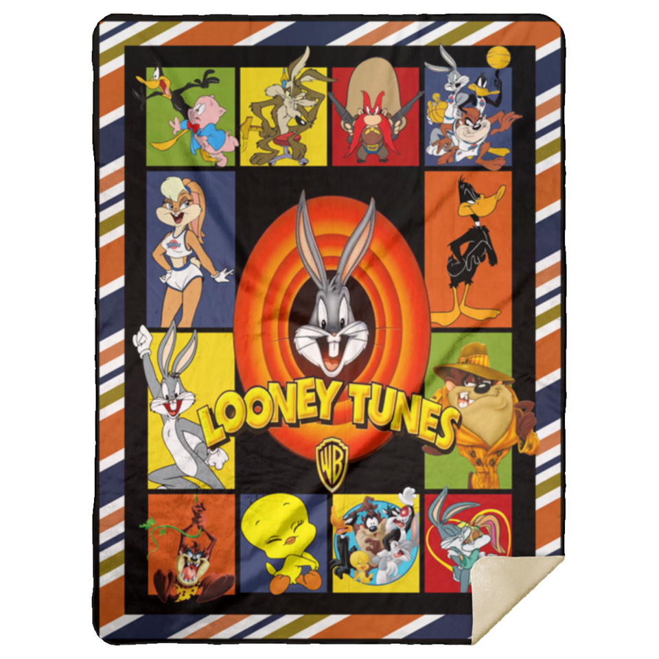 Looney Tunes Blanket, Looney Tunes Cartoons TV Series Fleece, Sherpa Blanket - MSHL Premium Mink Sherpa Blanket 60x80