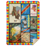 Congo Blanket, Congolese culture Fleece, Sherpa Blanket MSHL Premium Sherpa Blanket 60x80
