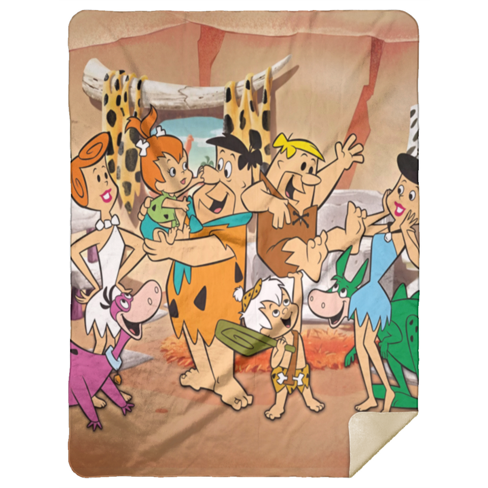 The Flintstones Blanket, The Flintstones Cartoon Movies Fleece, Sherpa Blanket MSHL Premium Sherpa Blanket 60x80