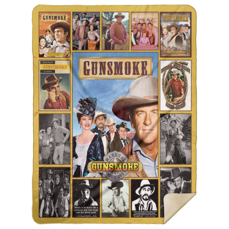 Gunsmoke Blanket, Gunsmoke TV Series Fleece, Sherpa Blanket - MSHL Premium Mink Sherpa Blanket 60x80