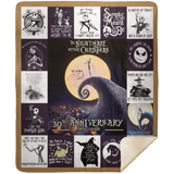 The Nightmare Before Christmas Blanket 30th Anniversary Fleece, Sherpa Blanket MSHM Premium Sherpa Blanket 50x60