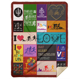 Triathlon Blanket, I Love Triathlon Fleece, Sherpa Blanket Fluffy, Cozy, Plush MSHL Premium Sherpa Blanket 60x80