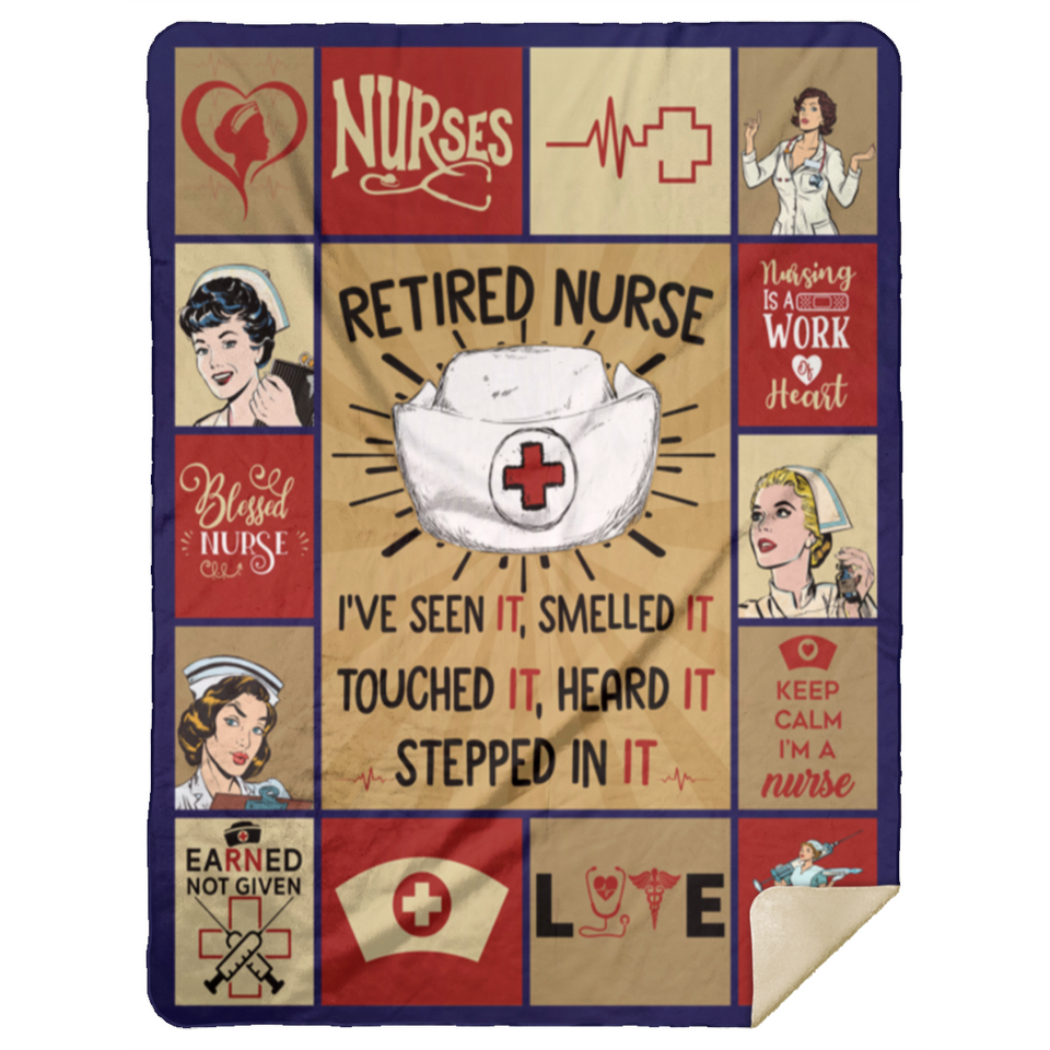 Nurse Blanket, Retired Nurse Blanket Fleece, Sherpa Blanket Gift Ideas MSHL Premium Sherpa Blanket 60x80