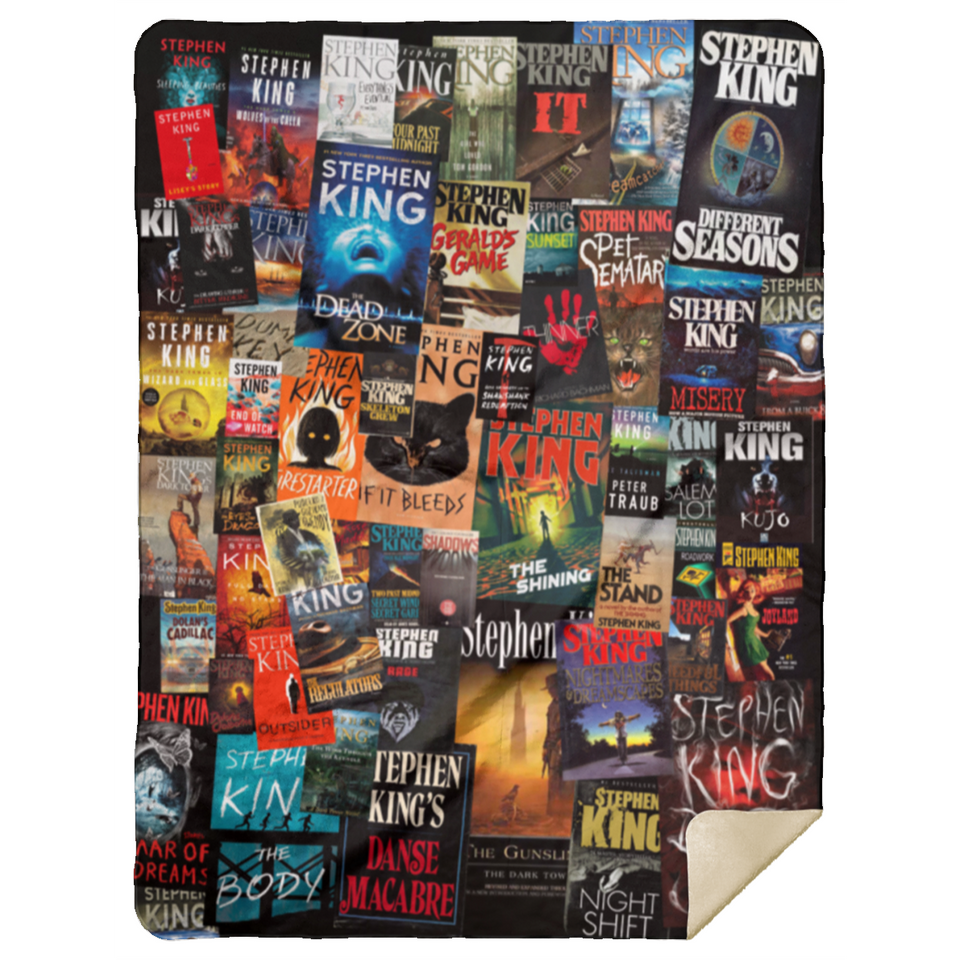 Stephen King Blanket, The Full Collection of Stephen King Books Fleece Blanket MSHL Premium Sherpa Blanket 60x80