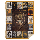 Yellowstone Dutton Ranch TV Series Blanket, Cowboys Fleece, Sherpa Blanket MSHL Premium Sherpa Blanket 60x80