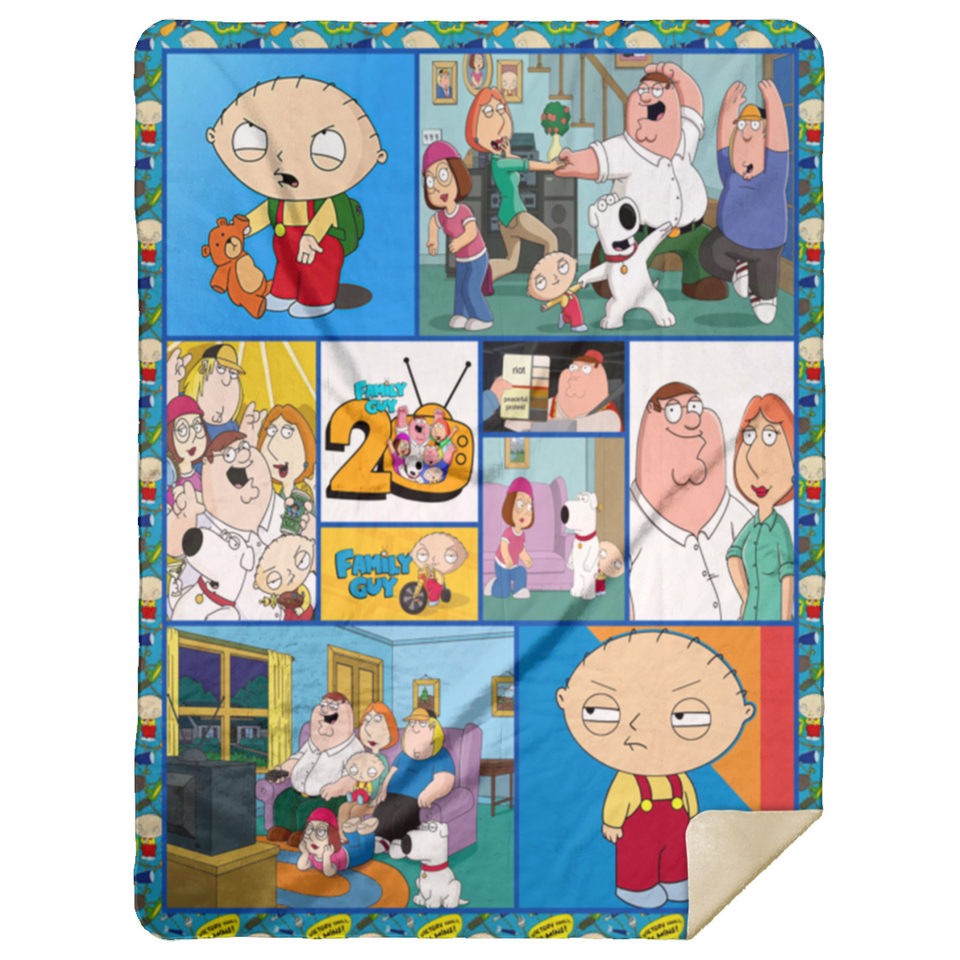 Family Guy Blanket, Family Guy Fleece, Sherpa Blanket Warm and Soft - MSHL Premium Mink Sherpa Blanket 60x80