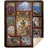 Owl Blanket, Owl 3D Fleece, Sherpa Blanket, Owl Lover Gift Ideas MSHM Premium Sherpa Blanket 50x60