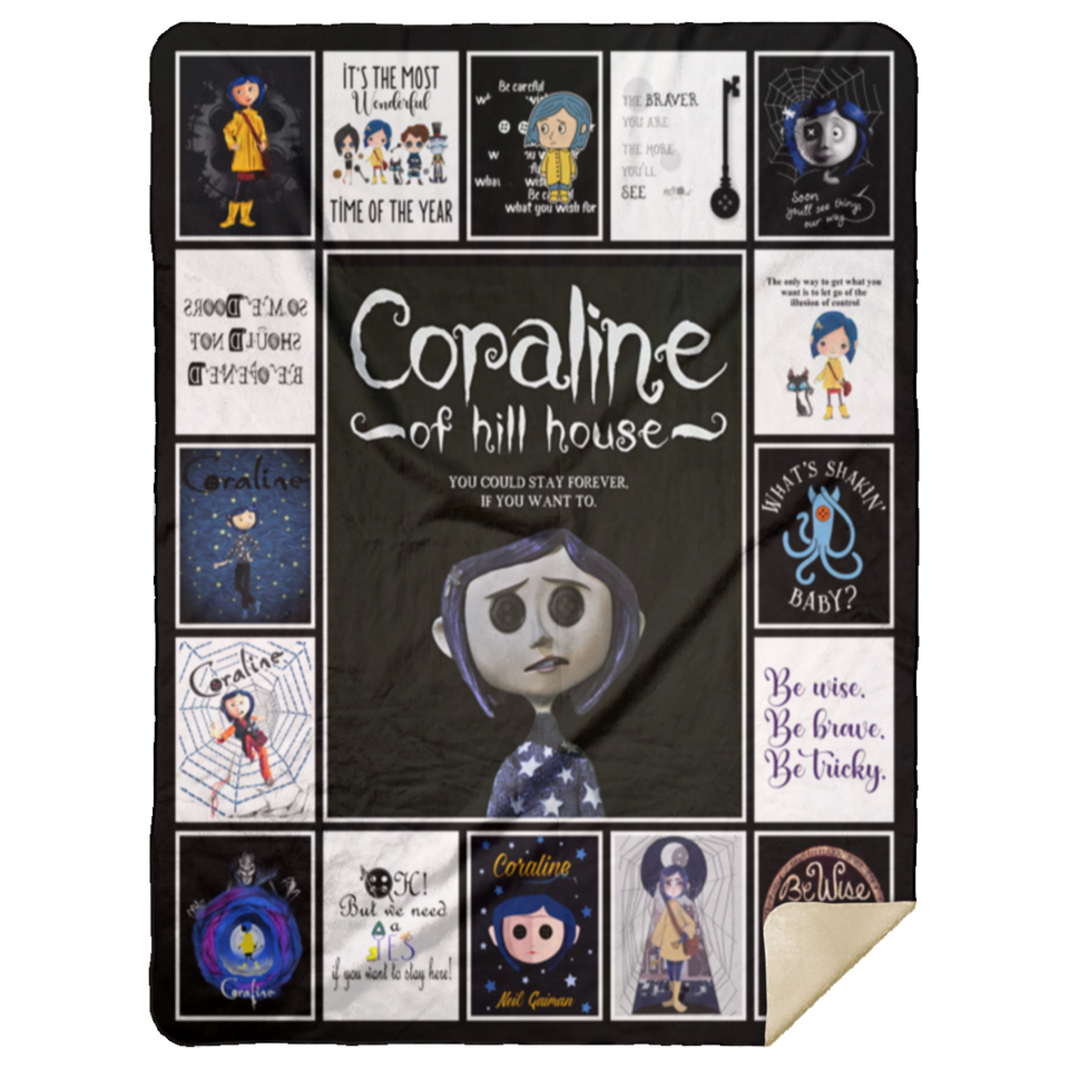 Coraline Blanket, Coraline Movies Fleece, Sherpa Blanket Soft and Cozy Gifts MSHL Premium Sherpa Blanket 60x80