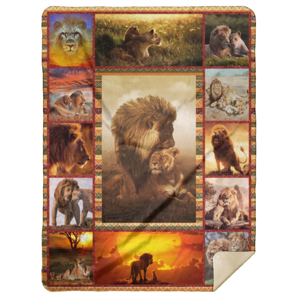 Lion 3D Blanket, I Love Lion Quilt, Fleece, Sherpa Blanket Gift Idea - MSHL Premium Mink Sherpa Blanket 60x80