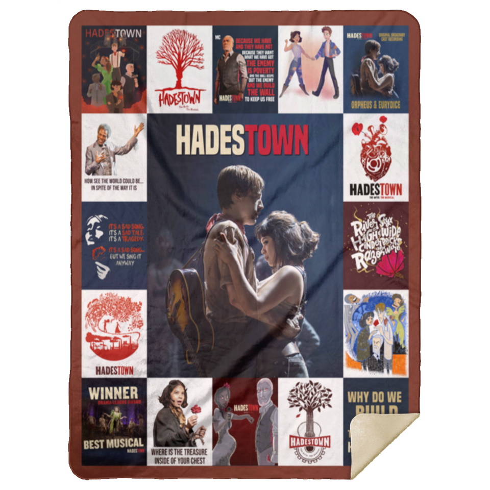 Hadestown Blankets, Broadway Hadestown Musical Fleece Sherpa Blanket MSHL Premium Sherpa Blanket 60x80