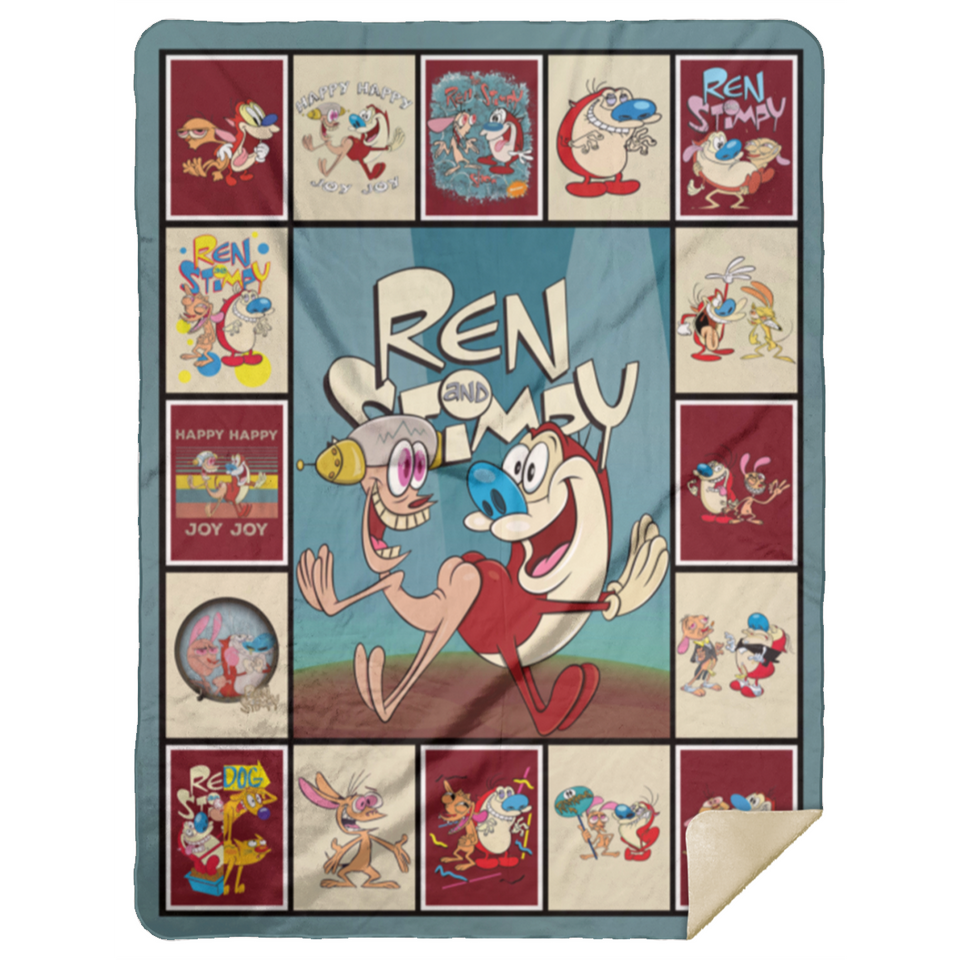 Ren and Stimpy Blanket, The Ren & Stimpy Show Fleece, Sherpa Blanket MSHL Premium Sherpa Blanket 60x80