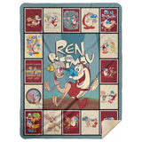 Ren and Stimpy Blanket, The Ren & Stimpy Show Fleece, Sherpa Blanket MSHL Premium Sherpa Blanket 60x80