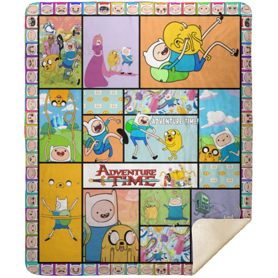 Adventure Time Blanket, Adventure Time TV Series Fleece, Sherpa Blanket MSHM Premium Mink Sherpa Blanket 50x60