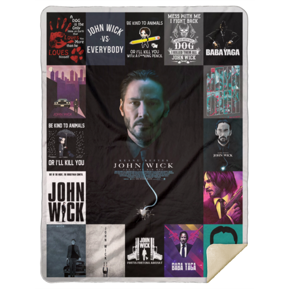 John Wick Blanket, John Wick movie Fleece, Sherpa Blanket - MSHL Premium Mink Sherpa Blanket 60x80