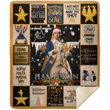 Hamilton Musical Blanket, Alexander Hamilton Fleece, Sherpa Blanket MSHM Premium Sherpa Blanket 50x60