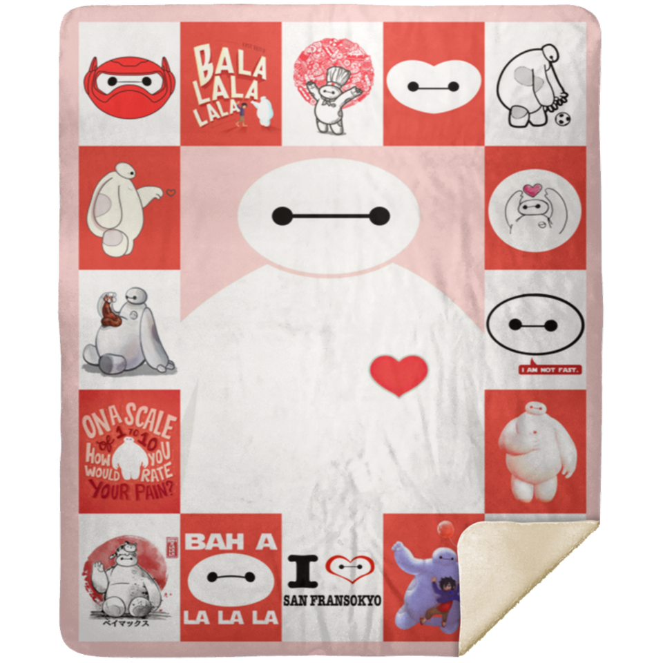 Baymax Blanket, Baymax Cartoon Movies Fleece, Sherpa Blanket MSHM Premium Sherpa Blanket 50x60