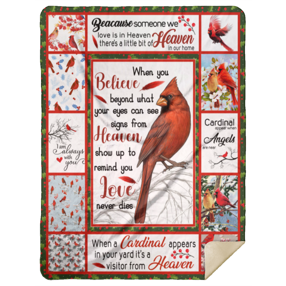 Cardinals Appear Blanket, Cardinals Fleece, Sherpa Blanket MSHL Premium Sherpa Blanket 60x80
