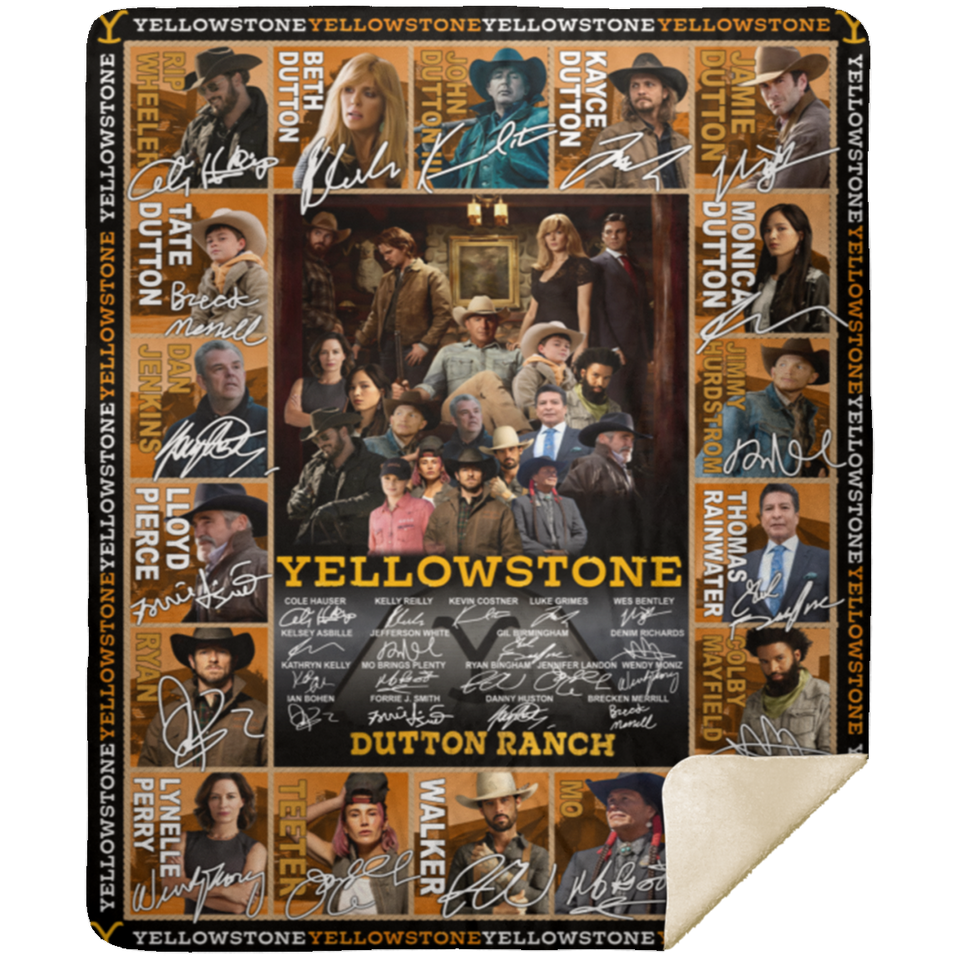 Yellowstone Blanket, Yellowstone Dutton Ranch TV Series Fleece, Sherpa Blanket MSHM Premium Sherpa Blanket 50x60