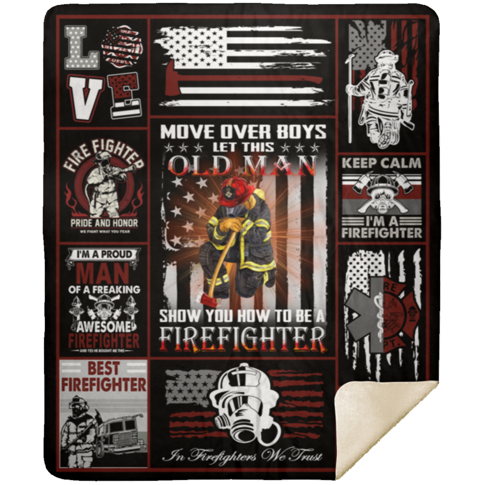 Firefighter Blanket, Firefighters' Day Birthday Gift Idea Fleece, Sherpa Blanket MSHM Premium Sherpa Blanket 50x60