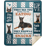 Doberman, Flamingo, Wild Wolves Blankets, Animals Theme Quilt, Fleece Sherpa MSHM Premium Mink Sherpa Blanket 50x60