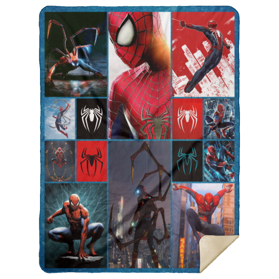 Amazing Spiderman Blanket, Spiderman Fleece, Sherpa Blanket MSHL Premium Mink Sherpa Blanket 60x80