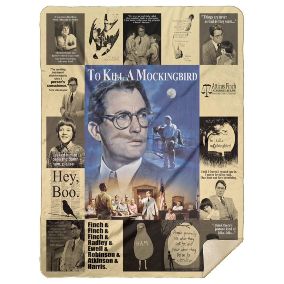 To Kill A Mockingbird Blanket, Atticus Finch Fleece, Sherpa Blanket MSHL Premium Sherpa Blanket 60x80