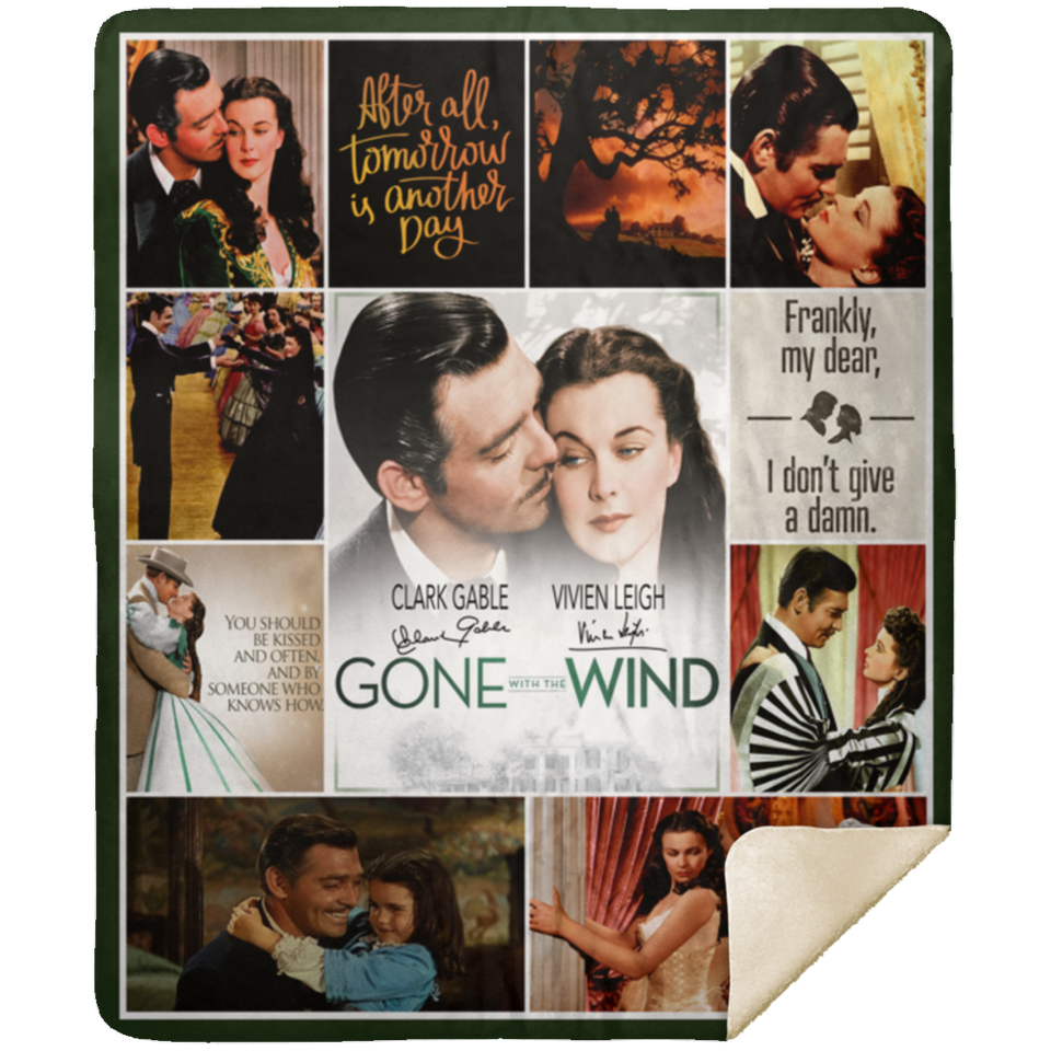 Gone With The Wind Blanket, Gone with the Wind (1939) Fleece, Sherpa Blanket - MSHM Premium Mink Sherpa Blanket 50x60
