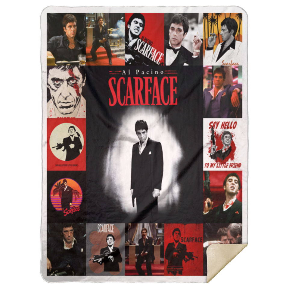Scarface Blanket, Gangster Movies Fleece, Sherpa Blanket - MSHL Premium Mink Sherpa Blanket 60x80