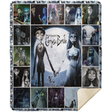 Corpse Bride Blanket, Tim Burton's Corpse Bride Fleece, Sherpa Blanket MSHM Premium Sherpa Blanket 50x60