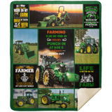 Farm Tractor Blanket, Tractor Fleece, Sherpa Blanket MSHM Premium Sherpa Blanket 50x60