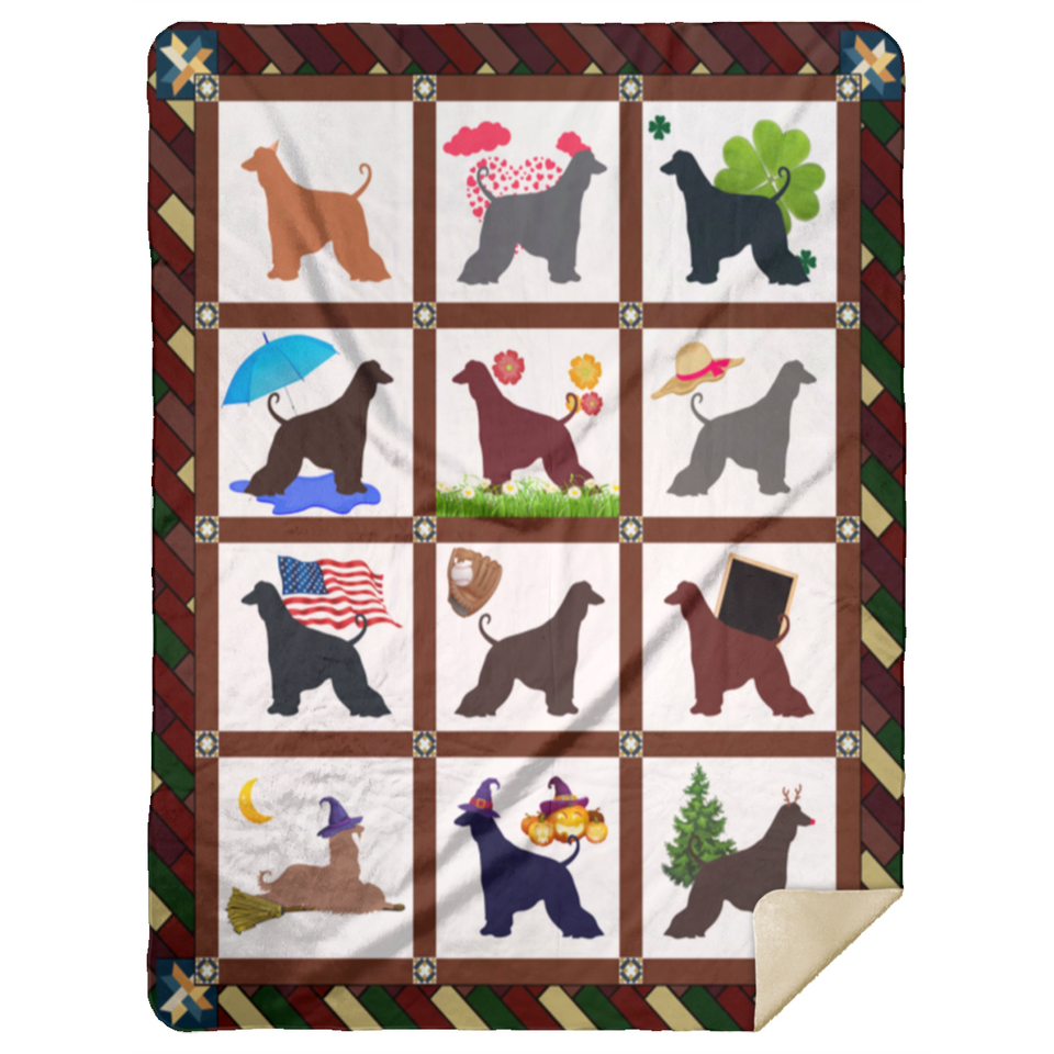 Afghan Hound Blanket, Dog Lovers Fleece, Sherpa Blanket Gift Ideas MSHL Premium Sherpa Blanket 60x80