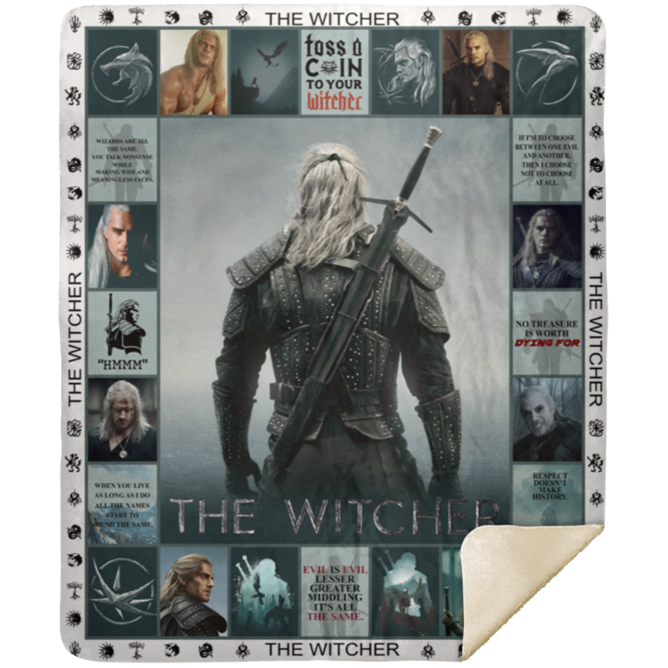 The Witcher Blanket, The Witcher TV Series Fleece, Sherpa Blanket Soft and Cozy MSHM Premium Sherpa Blanket 50x60